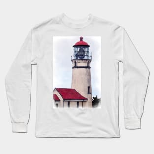 Cape Blanco Lighthouse Watercolor Long Sleeve T-Shirt